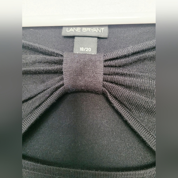 Lane Bryant Women's Long Sleeve Cut Out Bow Chest Black Acryl 18-20 - Picture 6 of 11